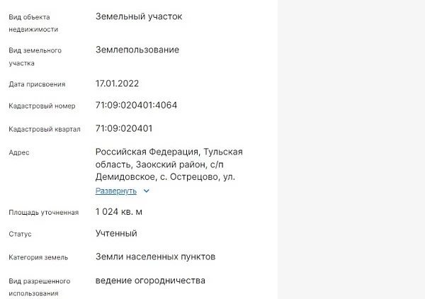Скрин ЕГРН Онлайн